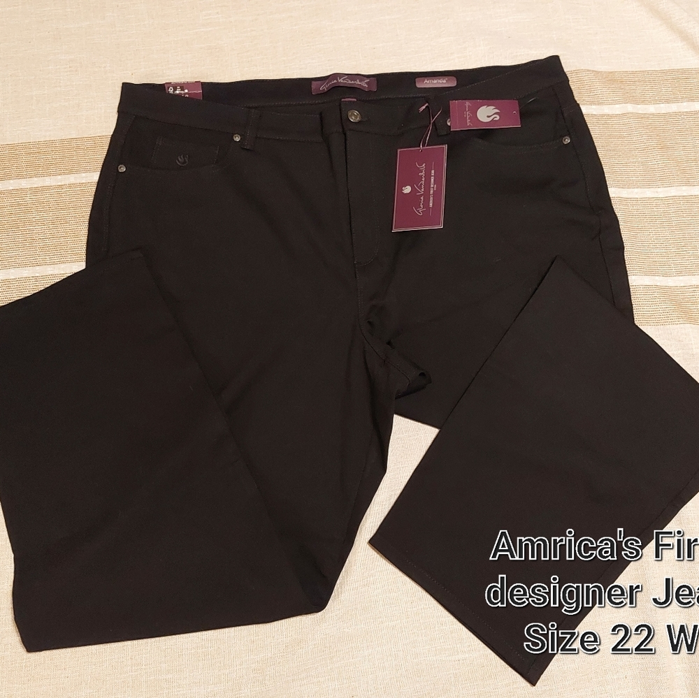 Pants black woman size 22W by Gloria Vanderbilt